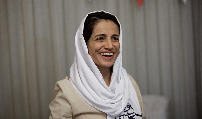 Iranian lawyer Nasrin Sotoudeh was transferred to a detention center for women outside Iran's capital Tehran instead of being hospitalized, her husband said on October 21, 2020. (AFP/File)