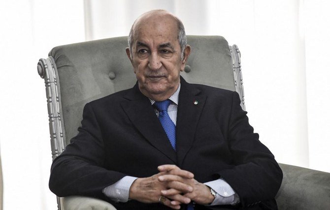 Algeria’s 75-year-old President Abdelmadjid Tebboune is self isolating because some officials in “upper ranks of the government” are sick with COVID-19. (File/AFP)