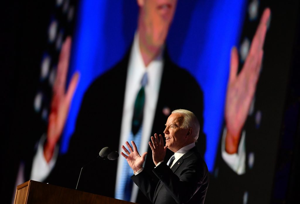 Biden also plans to promote large-scale investments for the realization of a carbon-free society, which would provide a boost to the renewable energy and electric vehicle markets. (AFP)