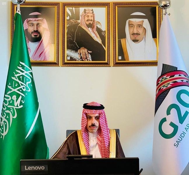 Saudi Arabia’s foreign minister Prince Faisal bin Farhan participates in GCC-China strategic dialogue. (SPA)