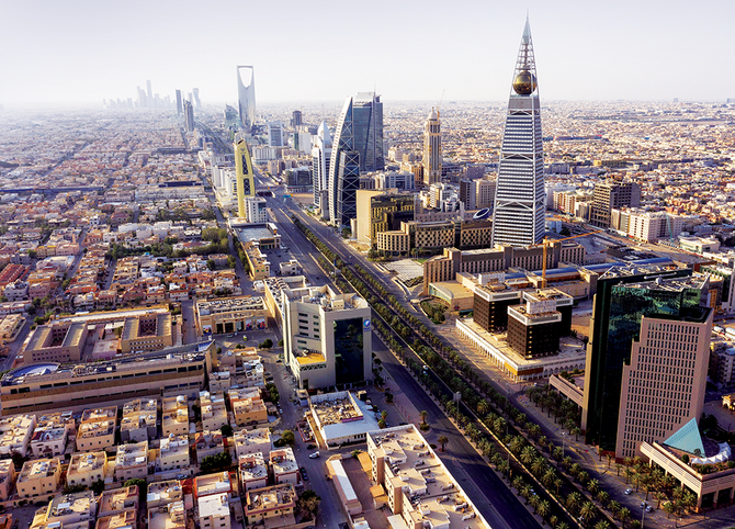 Business in the Saudi capital, Riyadh, came to a near standstill earlier in the year during the lockdown, but data shows that economic activity picked up in the third quarter. (AFP)