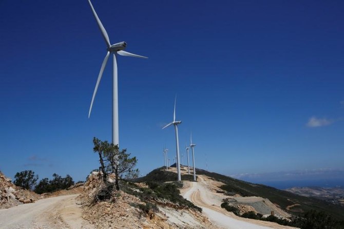 Acwa Power windmills in Jbel Sendouq, on the outskirts of Tangier, Morocco, June 29, 2018. (Reuters)