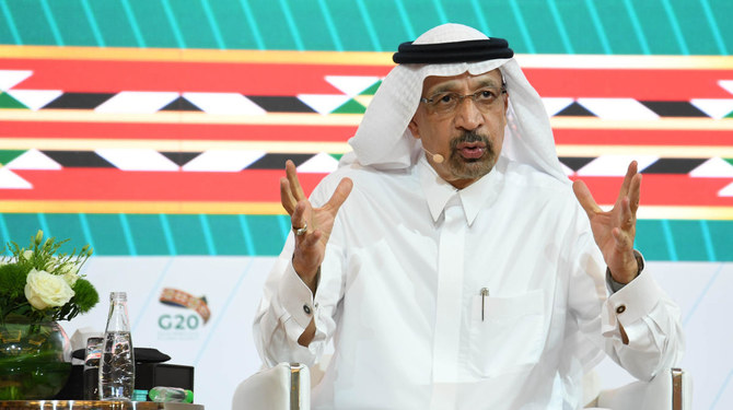 Saudi Investment Minister Khalid Al-Falih speaks ahead of the 15th annual G20 Summit in Riyadh, Saudi Arabia on November 21, 2020. (AN Photo/Basheer Saleh)