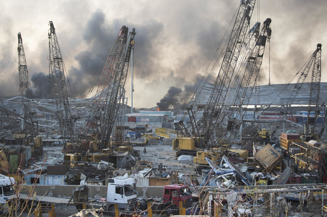 Aftermath of a massive explosion is seen in in Beirut, Lebanon, Tuesday, Aug. 4, 2020. (File/AP)