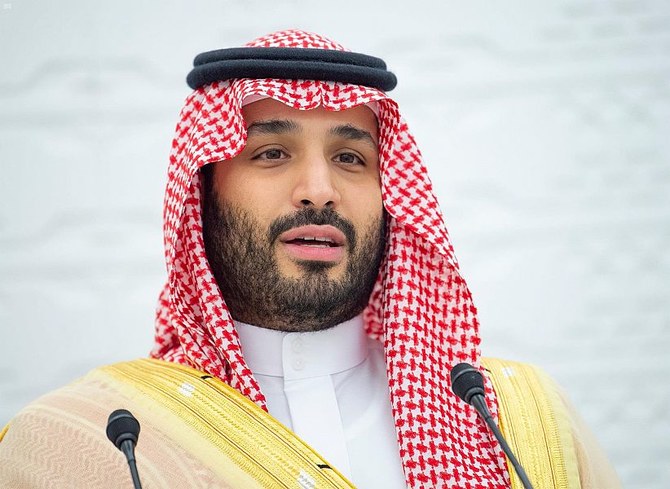 Saudi Arabia’s Crown Prince Mohammed bin Salman delivers the closing remarks at 15th G20 Summit on Nov. 22, 2020 in Riyadh, Saudi Arabia. (SPA)