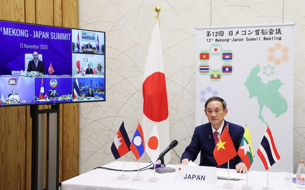 Japanese Prime Minister Yoshihide Suga attended the Association of Southeast Asian Nations (ASEAN) Summit, Nov. 12, 2020. (Prime Minister's Office/Kantei)