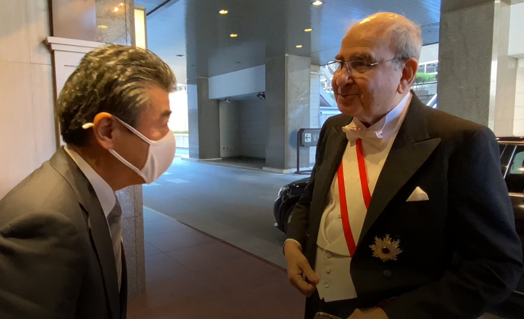 Mr. Taher Masri, Former Prime Minister of Jordan on November 11 at the Imperial Palace in Tokyo. (Arab News Japan)