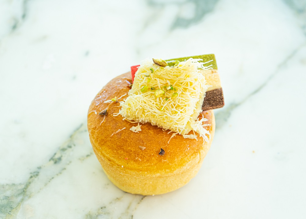 Kunafa Brioche Cream (Dhs18): Brioche dough with custard cream, orange peel, orange blossom syrup served on homemade Kunafa. (Supplied photo)