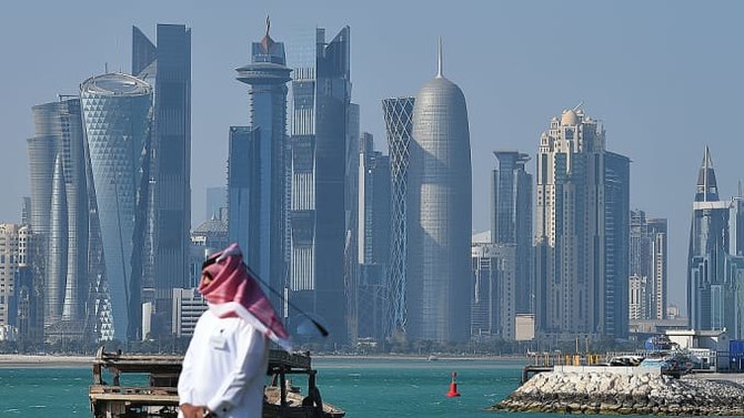 Two wealthy Qataris have been accused of channelling funds to an al-Qaeda affiliate during the Syrian civil war. Above, Doha’s skyline, Qatar. (Getty Images)