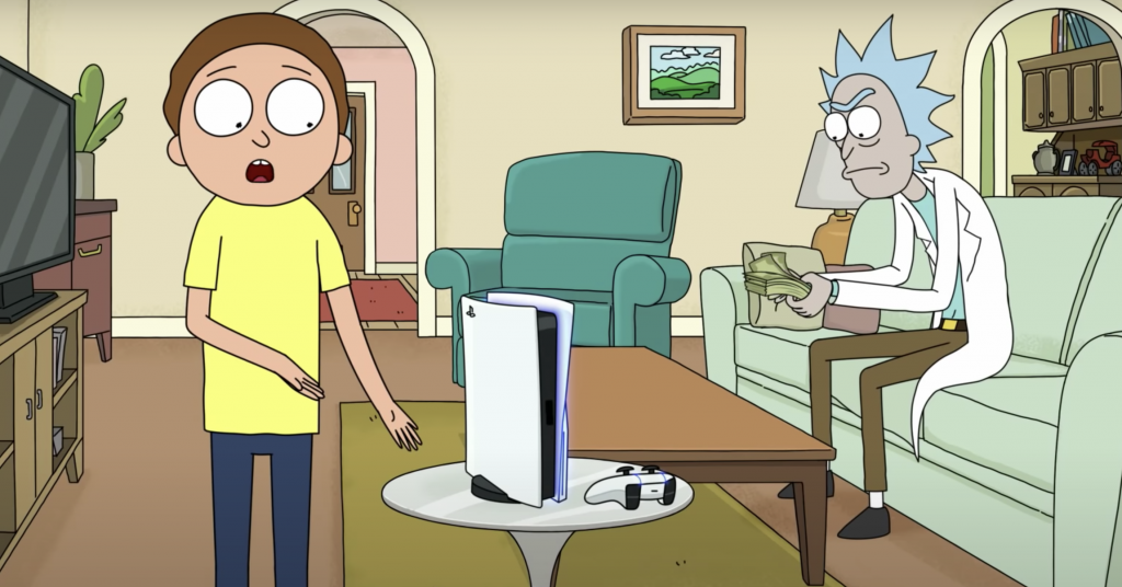 Sony teams up with Rick and Morty for funny PS5 commercial. (Screenshot)