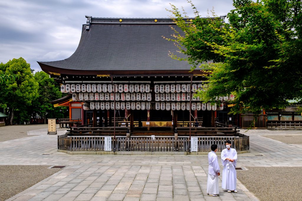 Yasaka Shrine in Kyoto, western Japan, replaced its suzunoo in June with a speaker that plays the sound of bells when visitors pass their hands over a sensor. (AFP)