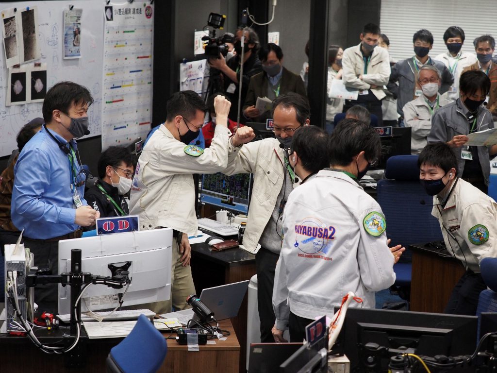 The capsule landed in a desert in southern Australia on Dec. 6 and was recovered by JAXA. After gas samples were extracted from the capsule, it was airlifted to Japan and arrived at JAXA's Sagamihara Campus in Kanagawa Prefecture, south of Tokyo, on Dec. 8. (AFP)