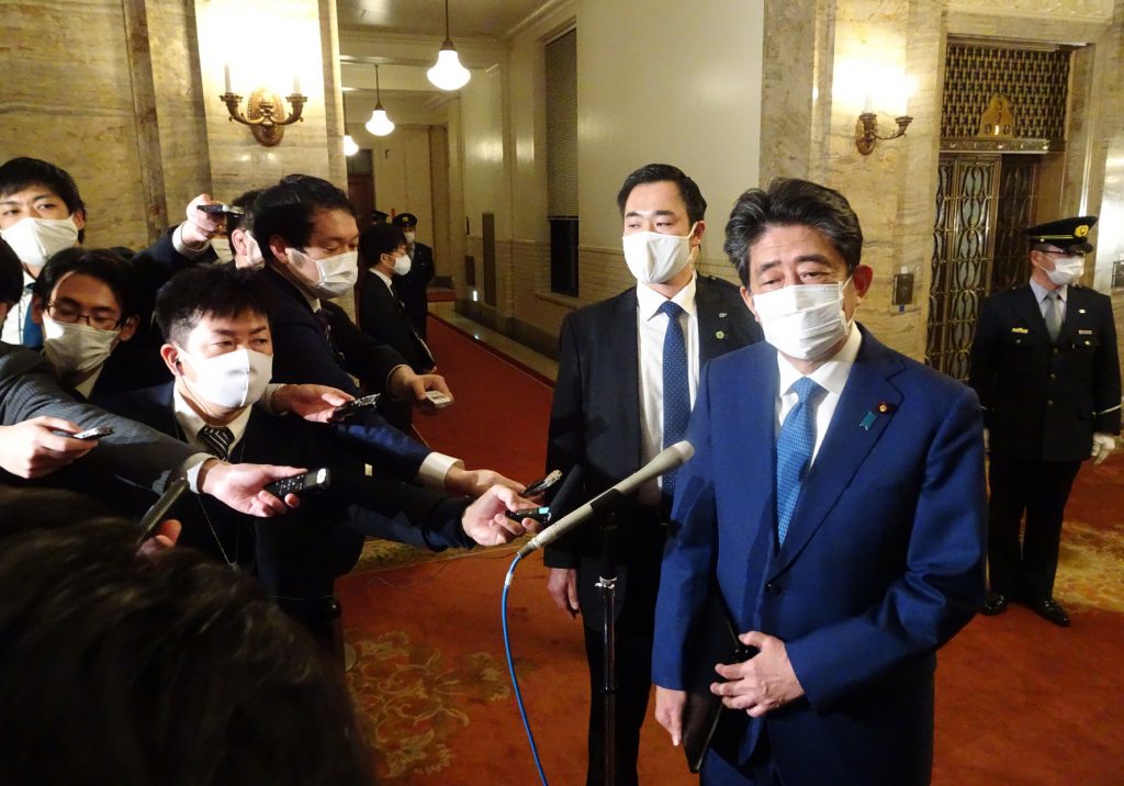 Speaking to lawmakers, Abe admitted he made false Diet statements about the parties while in office as prime minister. (AFP)