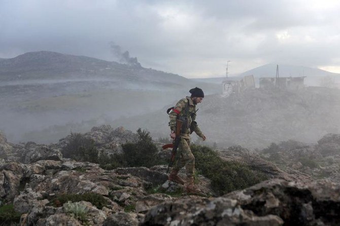 A Turkish-backed Free Syrian Army fighter is seen in Afrin, Syria, March 2. (Reuters)