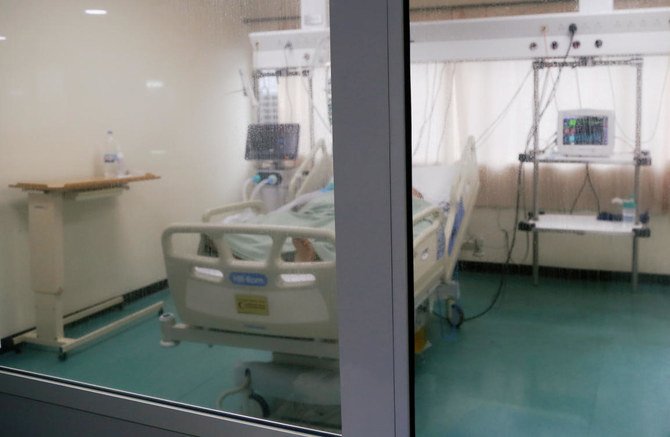 Above, a patient suffering from the coronavirus disease at the intensive care unit of Rafik Hariri University Hospital in Beirut. (Reuters)