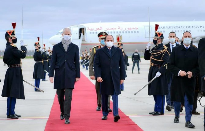 El-Sisi arrived at Paris Orly Airport beginning a three-day state visit to France. (Egyptian Presidency)