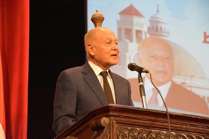 Aboul Gheit's remarks came during a lecture he gave at Cairo University. (@arableague_gs)