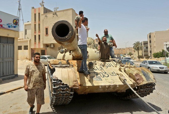 Fighters loyal to Libya's Government of National Accord. Iran has been accused of supplying weapons to the conflict. (AFP/File)