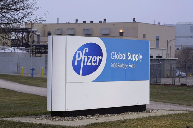 The Pfizer Global Supply Kalamazoo manufacturing plant is shown in Portage, Michigan, on Dec. 11, 2020. (AP Photo/Paul Sancya)