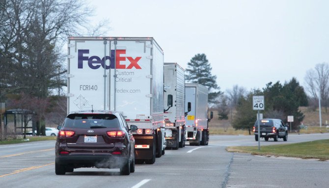 Shipments of Pfizer’s COVID-19 vaccine headed from Michigan to distribution centers across the US. (Reuters)