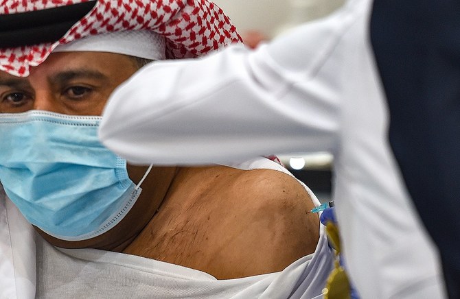 The ministry earlier urged the public to take part in the vaccination drive by registering through the Sehaty application. (File/AFP)