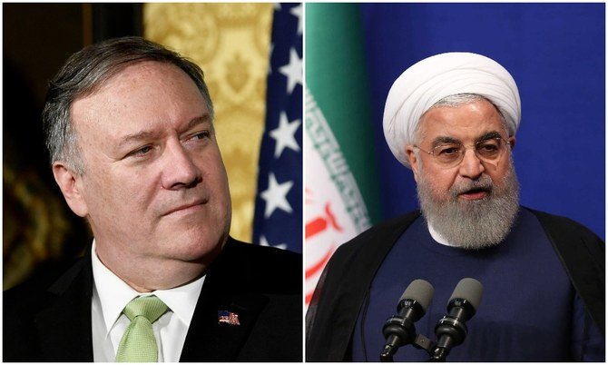 US Secretary of State Mike Pompeo (L) said Washington would not be held hostage to “nuclear blackmail” by the Iranian regime in a tweet on Tuesday. (Reuters/File Photos)