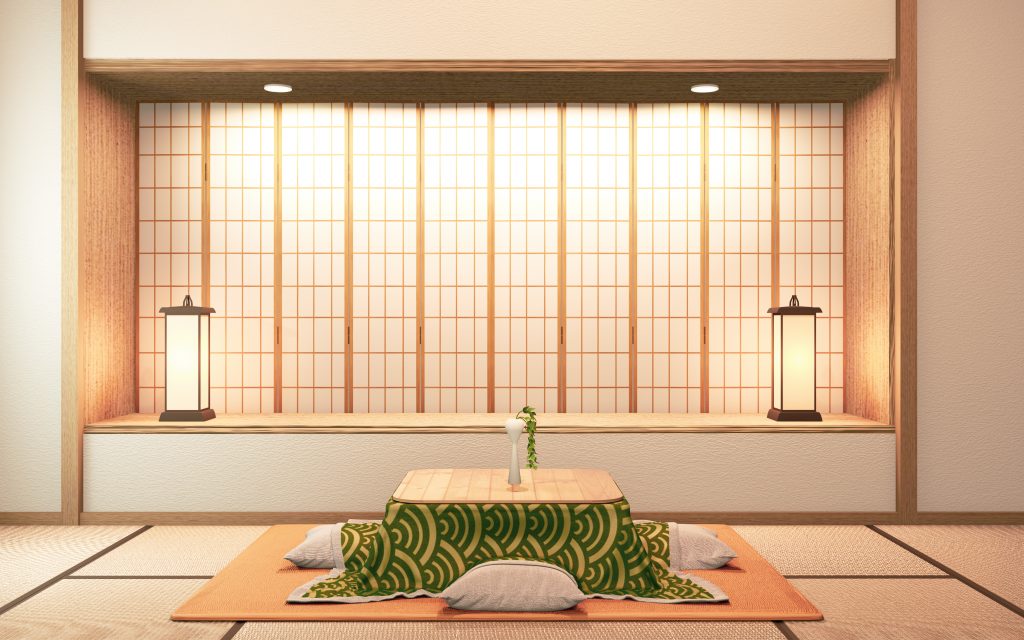 Kotatsu is a traditional Japanese low table with a thick blanket laid over it and a built-in electric heater underneath it. (Shutterstock)