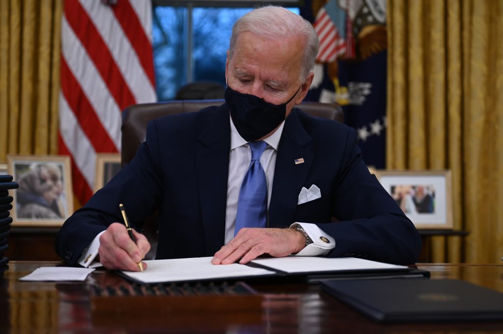 US President Joe Biden on Wednesday announced America’s return to the international Paris Agreement to fight climate change. (AFP)