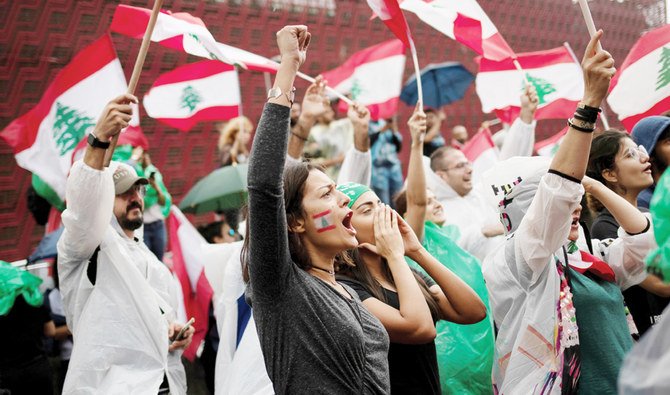 Demonstrators during a protest in Jal El-Dib, Lebanon. Over the past decade, pro-Iranian Hezbollah has become the main power broker in Lebanese politics. (Reuters/File)