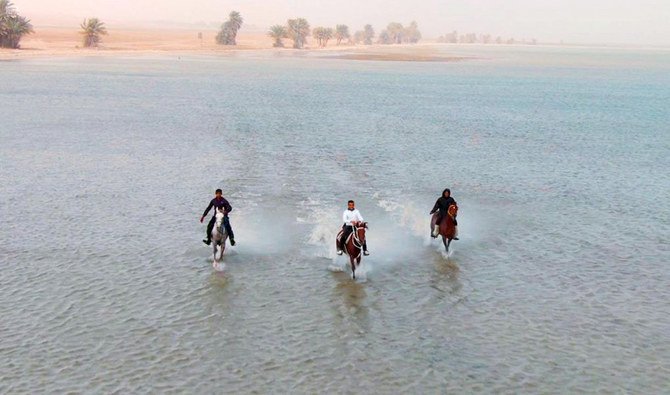 The highlight of the trip is Al-Asfar Lake, which is located in the heart of the desert. (SPA)