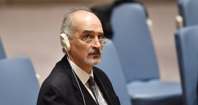 Syria’s former permanent representative to the UN, Bashar Jaafari. (AFP/File)