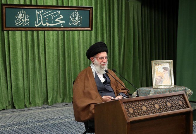 Iran’s Supreme Leader Ali Khamenei also banned the import of new coronavirus vaccines from the US and Britain. (AFP)