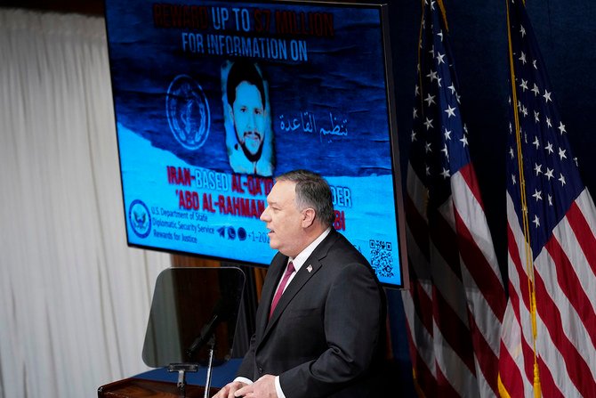 US Secretary of State Mike Pompeo claimed that arch-enemy Iran has become a new “home base” for Al-Qaeda worse than Afghanistan. (AFP/File Photo)