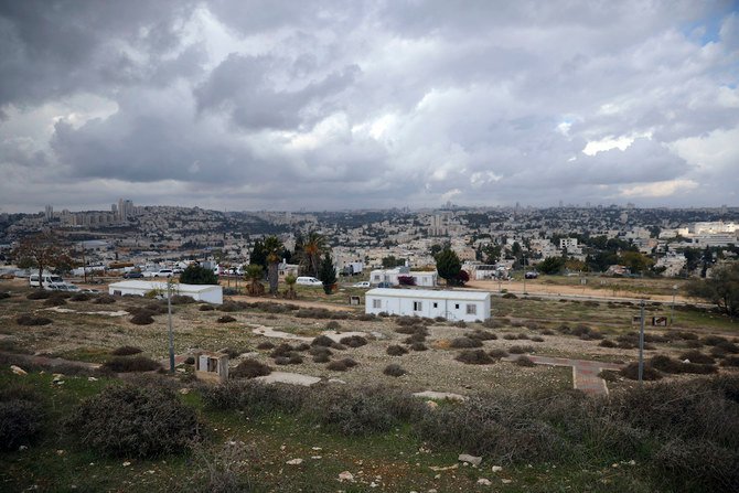 A general view of the Givat Hamatos Israeli settlement in east Jerusalem. Israeli authorities on Sunday, Jan. 17, 2021, advanced plans to build an additional 780 homes in West Bank settlements, in a last-minute surge of approvals before the friendly Trump administration leaves office later this week. (File/AP)