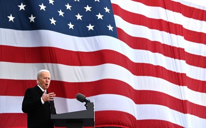 US President-Elect Joe Biden speaks at Major Joseph R. 