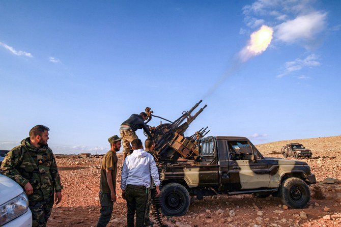 Troops from the Libyan National Army loyal to strongman Khalifa Haftar. (AFP)