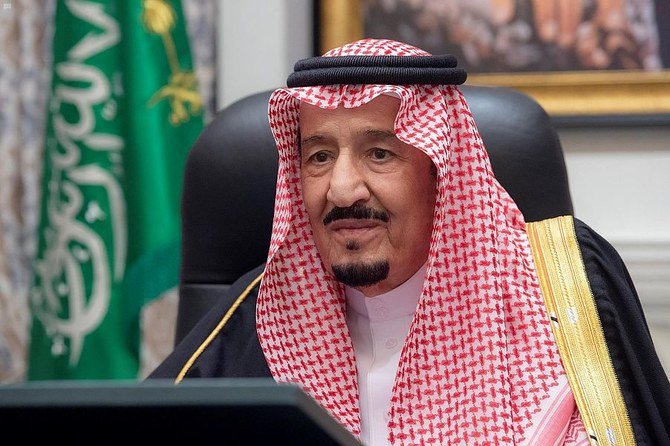 Saudi Arabia’s King Salman chairs the weekly Cabinet meeting on Tuesday, Jan. 26, 2021, in NEOM. (SPA)