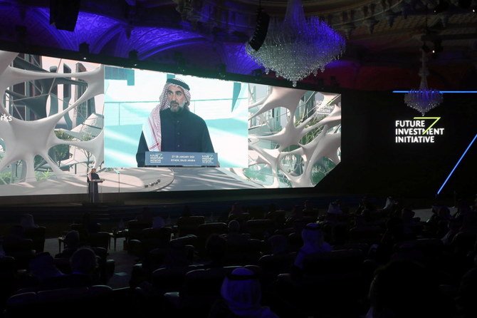 Governor of the Saudi Public Investment Fund, Yasir Othman Al-Rumayyan speaks during the fourth annual Future Investment Initiative in Riyadh, Saudi Arabia, January 27, 2021. (Reuters)