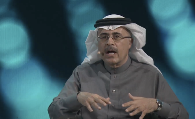 Saudi Aramco was able to reach a 70 percent recovery rate, all due to technology, according to Amin Nasser, the company’s president and CEO, who was speaking at the Future Investment Initiative. (Screenshot: FII Institute)