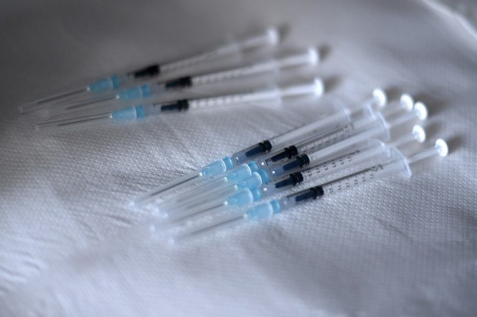 Syringes with the Pfizer-BioNTech COVID-19 vaccine in western Germany, on Jan. 22, 2021. (File/AFP)