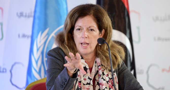 Stephanie Williams has been acting head of the UN Support Mission in Libya for almost a year, since the resignation of Ghassan Salame. (AFP)