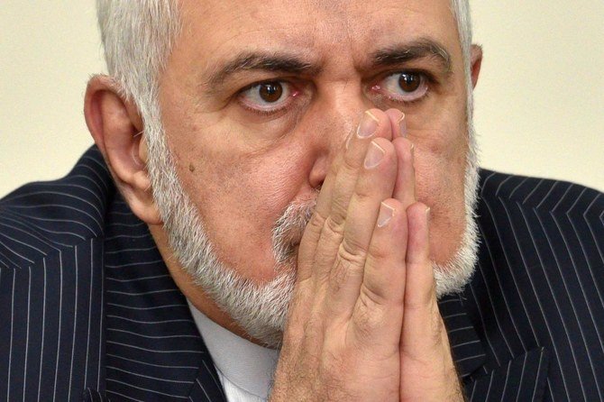 Iranian Foreign Minister Mohammad Javad Zarif attends a meeting with his Armenian counterpart in Yerevan on January 27, 2021. (AFP)