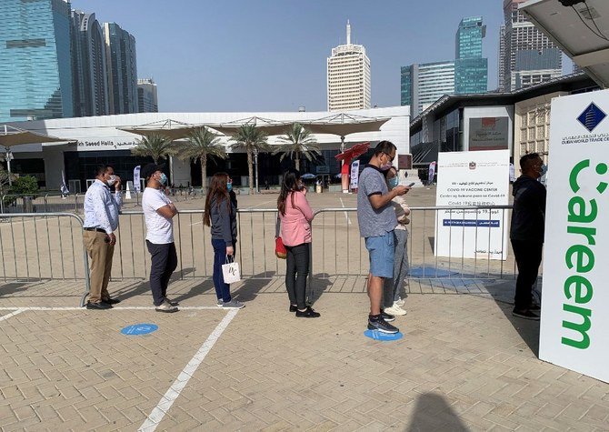 The UAE has ramped up its immunization campaign with the aim of vaccinating more than 50 percent of its roughly 9 million population before the end of March. (AFP)