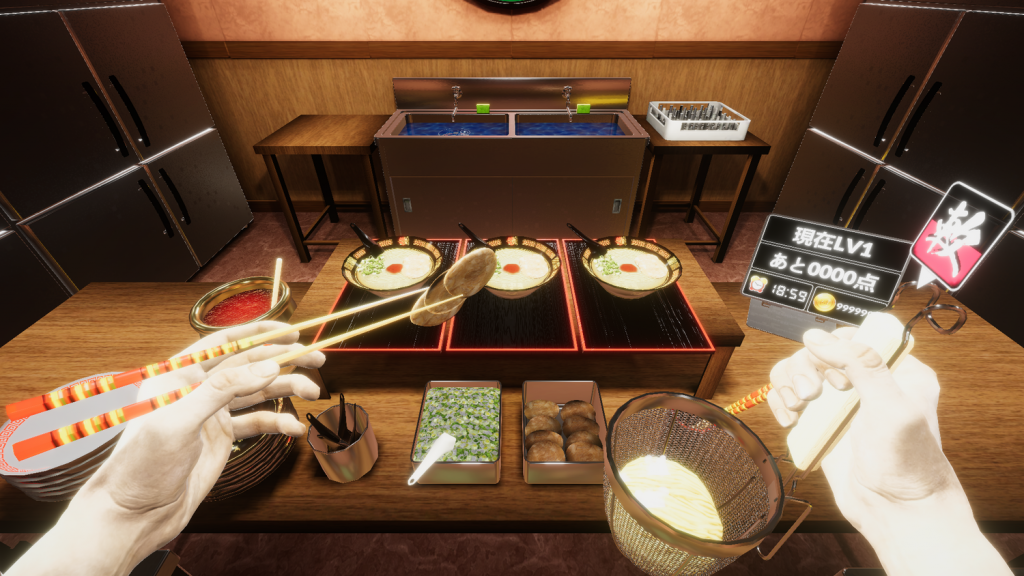 The virtual reality game also offers a well—rounded experience of being and working in the restaurant. (Tricol)