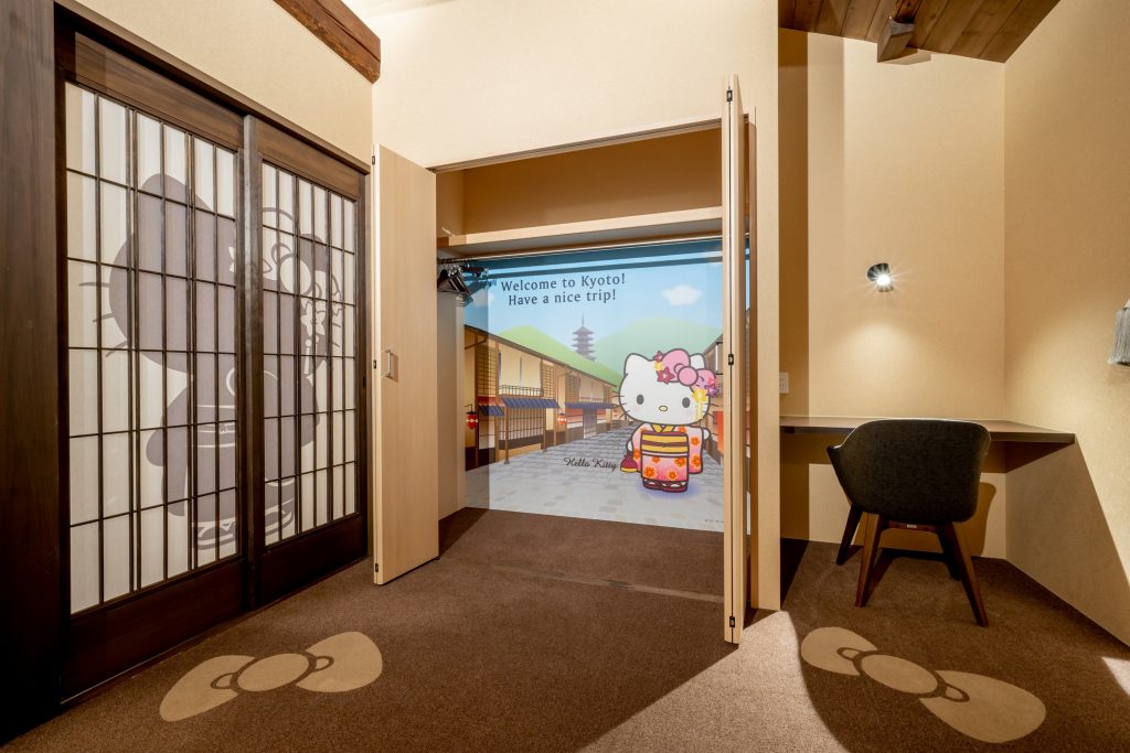 Four guests can fit in the room, that includes both a kitchenette and bathroom adorned with Hello Kitty illustrations, with rates at ¥19,545 ($188.40) per person. (Resi Stay)