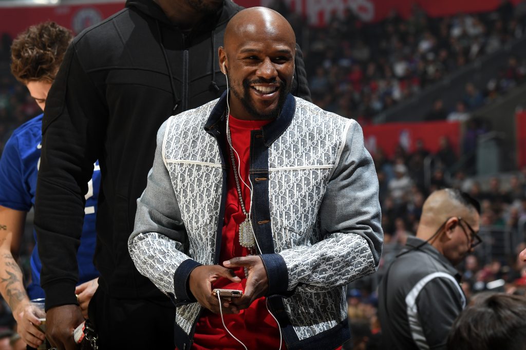 Boxer, Floyd Mayweather attends the game between the LA Clippers and Boston Celtics on November 20, 2019 at STAPLES Center in Los Angeles, California (AFP)
