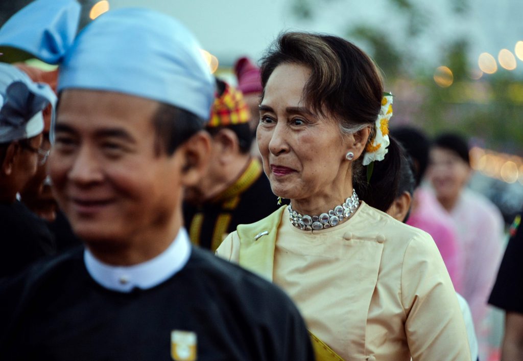 Myanmar's President Win Myint (L) and Myanmar State Counsellor Aung San Suu Kyi (R) have been detained by Myanmar's military in an apparent coup. (AFP)