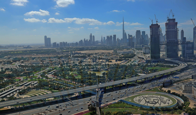 A view of the downtown Dubai skyline, with Burj Khalifa. (AFP)