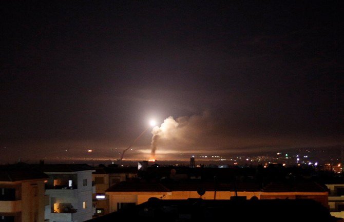Missile fire is seen from Damascus, Syria May 10, 2018. (Reuters)