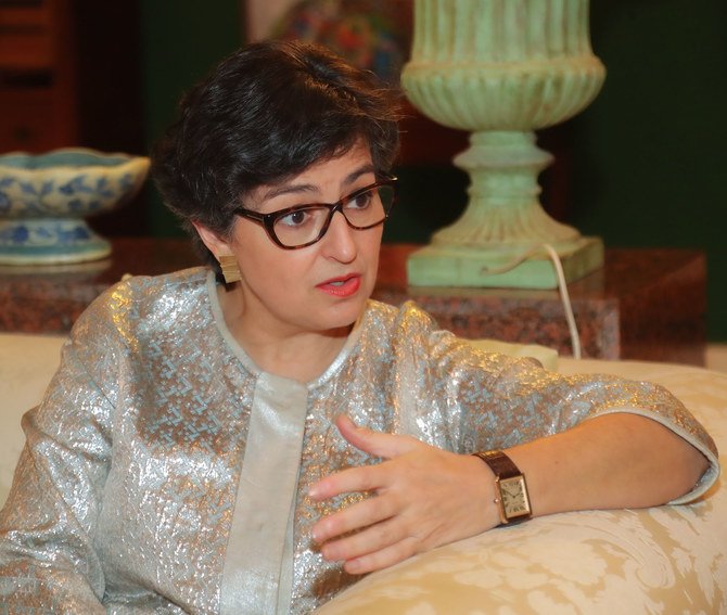 Spain’s Foreign Minister Arancha Gonzalez Laya spoke with Arab News' Assistant Editor-in-Chief Noor Nugali during a visit to Saudi Arabia. (AN Photo: Ali Al-Thahry)
